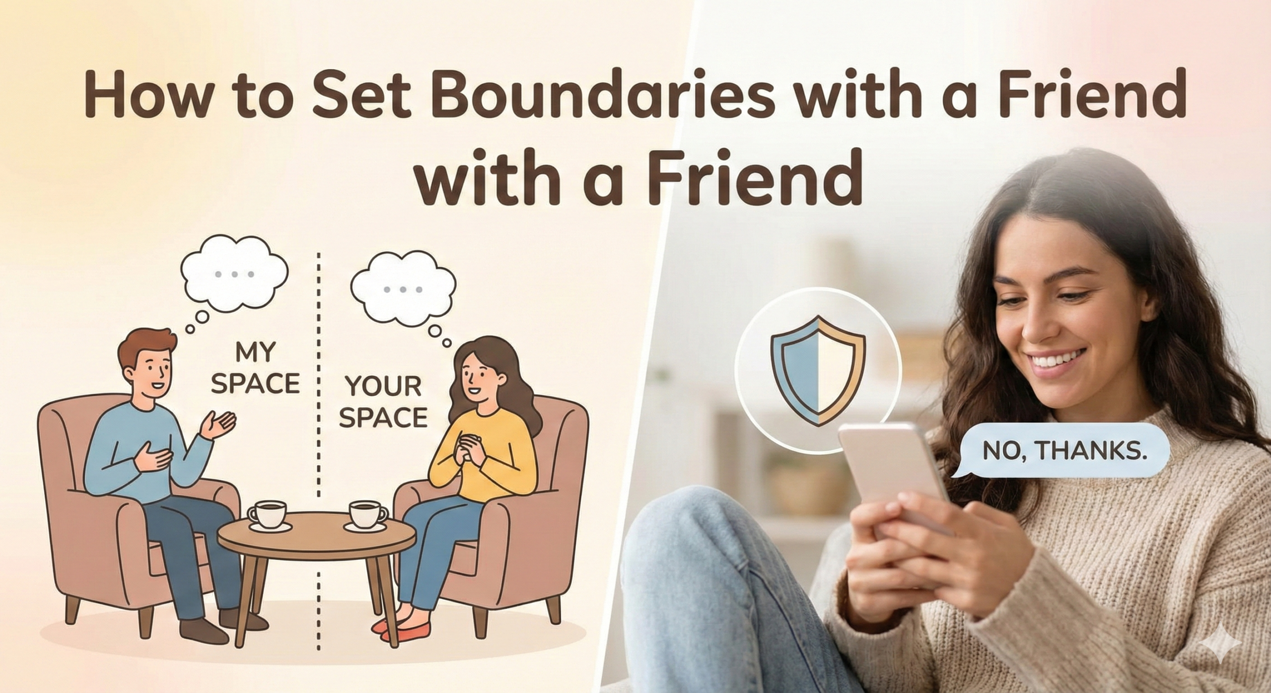 Two friends having a serious but healthy conversation in a living room