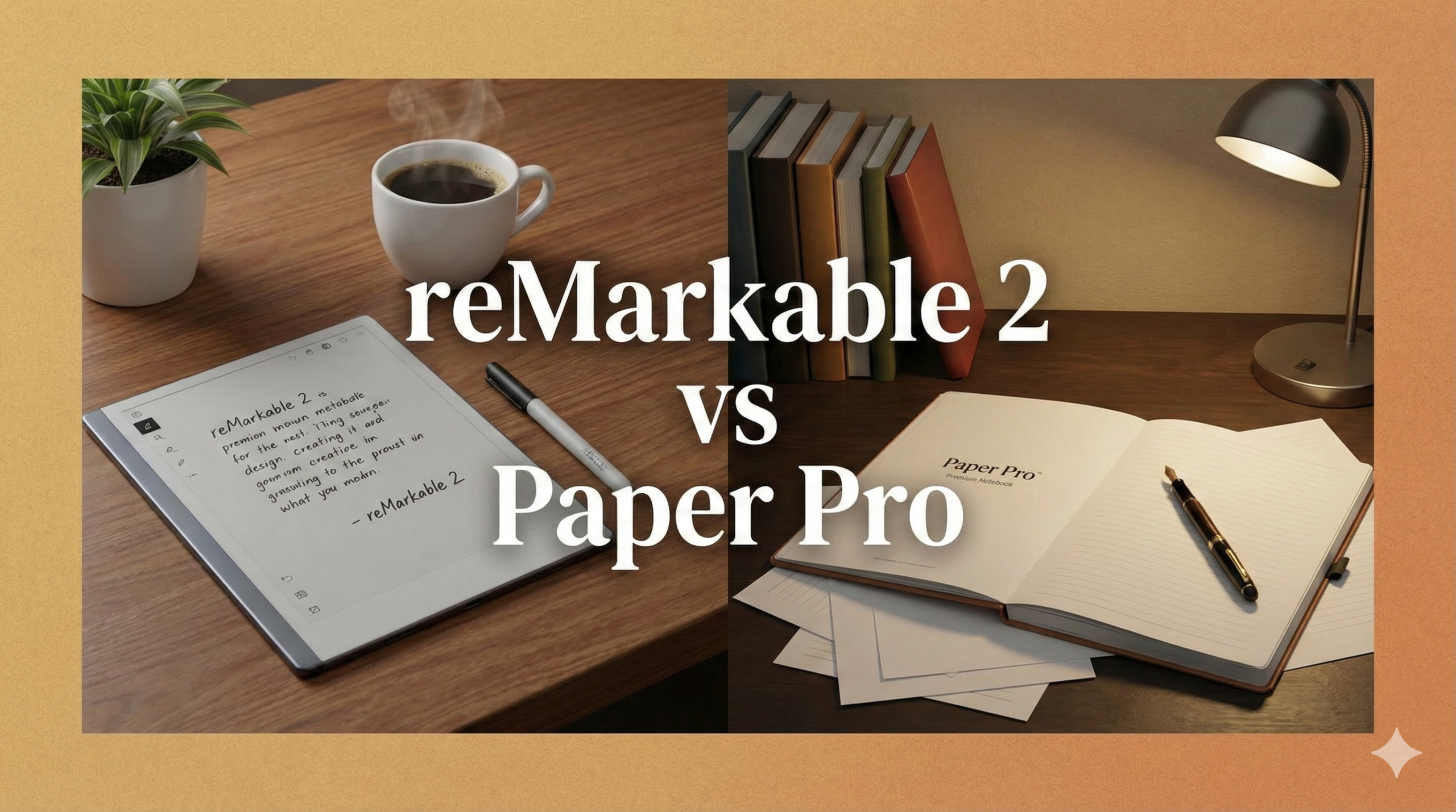 Split screen showing reMarkable 2 grey screen versus reMarkable Paper Pro color screen